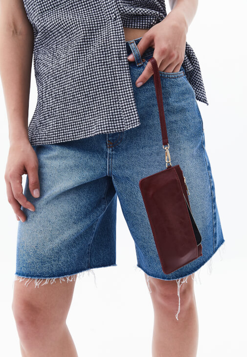 Bordo Kartlık Detaylı Cüzdan