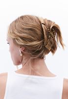 Bayan Çok Renkli Leopar Desenli Saç Tokası