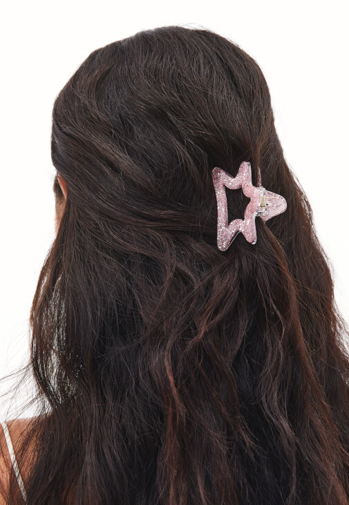 Pembe Sim Detaylı Yıldız Toka