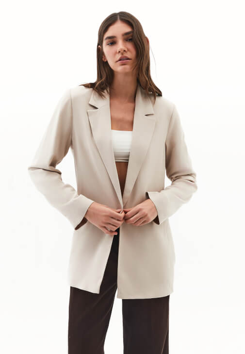 Oversize Keten Ceket ve Pantolon Kombini