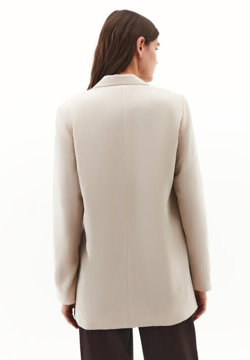 Oversize Keten Ceket ve Pantolon Kombini