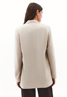 Bayan Bej Keten Karışımlı Oversize Ceket