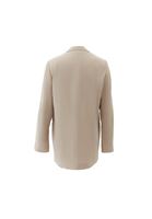 Bayan Bej Keten Karışımlı Oversize Ceket