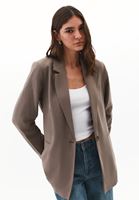 Bayan Kahverengi Keten Karışımlı Oversize Ceket