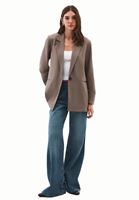 Bayan Kahverengi Keten Karışımlı Oversize Ceket