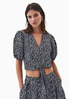 Bayan Çok Renkli Modal Bağlamalı Bluz 