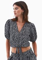 Bayan Çok Renkli Modal Bağlamalı Bluz 