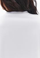 Bayan Beyaz Boyfriend Baskılı Tişört