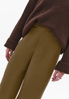 Bayan Kahverengi Süet Wide-Leg Pantolon