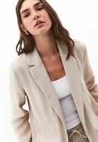 Bayan Bej Loose-Fit Blazer Ceket ( TENCEL™ )