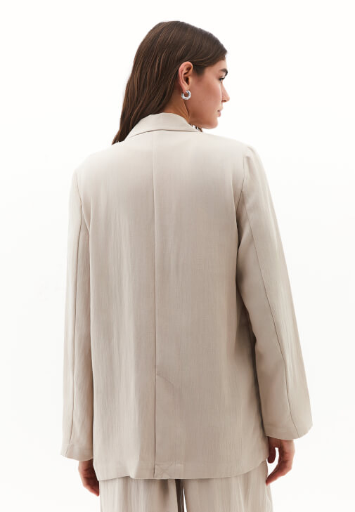 Blazer Ceket ve Wide-Leg Pantolon Kombini