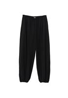 Bayan Siyah Büzgü Detaylı Balon Pantolon