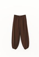 Bayan Kahverengi Büzgü Detaylı Balon Pantolon