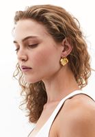 Bayan Altın Geometrik Desenli Küpe