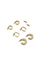 Bayan Altın Çoklu Küpe Seti