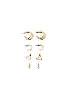 Bayan Altın Çoklu Küpe Seti