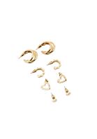 Bayan Altın Çoklu Küpe Seti