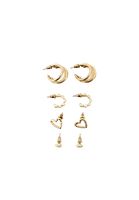 Bayan Altın Çoklu Küpe Seti