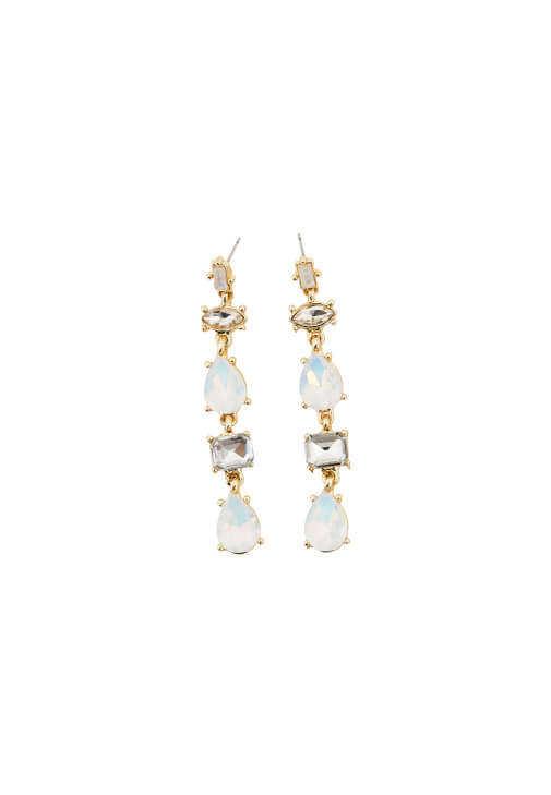 Çok Renkli Taş Detaylı Sallantılı Küpe