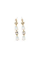 Bayan Çok Renkli Taş Detaylı Sallantılı Küpe