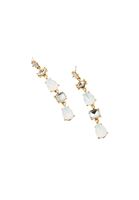 Bayan Çok Renkli Taş Detaylı Sallantılı Küpe