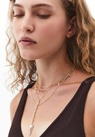 Bayan Gümüş Taş Detaylı Çoklu Kolye