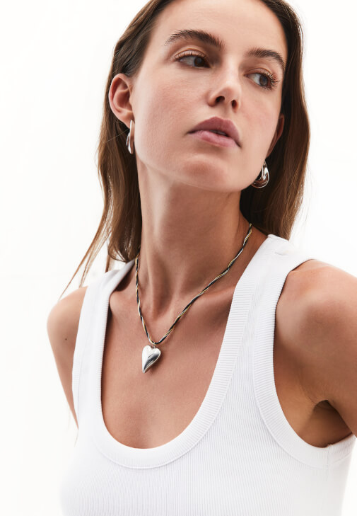 Çok Renkli Kalpli Kolye