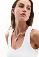 Bayan Çok Renkli Kalpli Kolye