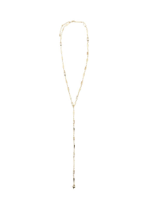 Altın Taş Detaylı Uzun Kolye