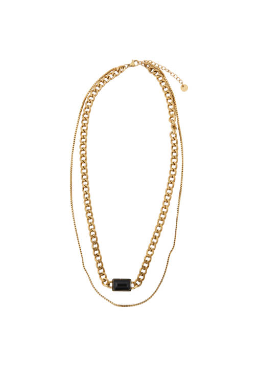 Altın Taşlı Zincir Kolye