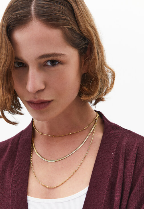 Altın Çelik Çoklu Kolye Seti