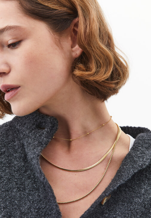 Altın Çelik Çoklu Kolye Seti