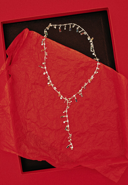 Altın Taşlı Uzun Kolye