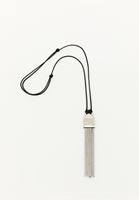 Bayan Gümüş Aksesuarlı İp Kolye