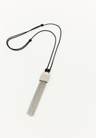 Bayan Gümüş Aksesuarlı İp Kolye