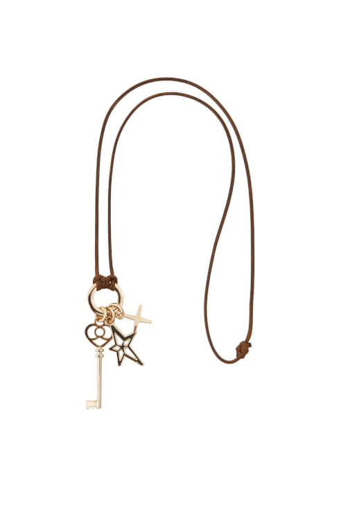 Altın Aksesuarlı İp Kolye