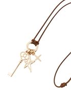 Bayan Altın Aksesuarlı İp Kolye