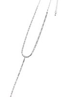 Bayan Gümüş Taşlı Uzun Kolye