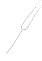 Bayan Gümüş Taşlı Uzun Kolye