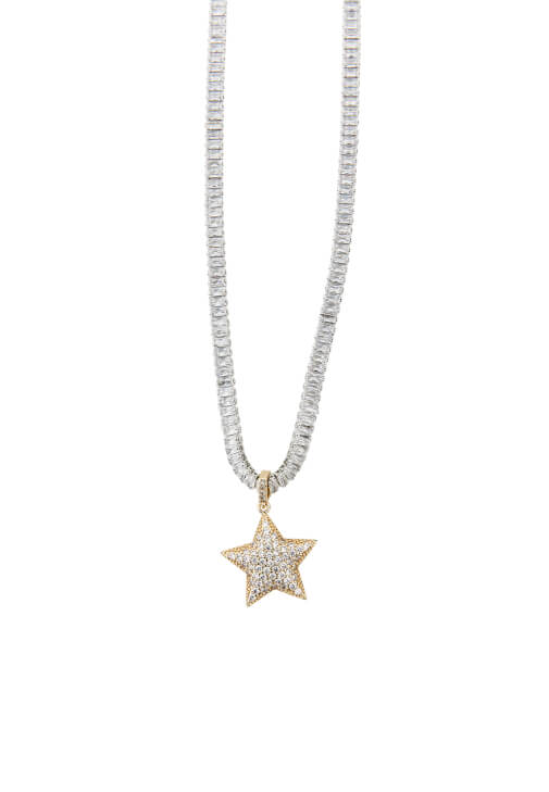 Çok Renkli Taşlı Yıldız Kolye