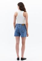 Bayan Mavi Yüksek Bel Denim Şort ( TENCEL™ )