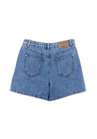 Bayan Mavi Yüksek Bel Denim Şort ( TENCEL™ )