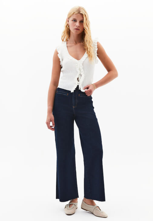  Ultra Yüksek Bel Wide-Leg Pantolon