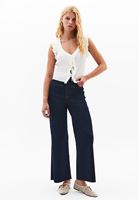 Bayan Lacivert Ultra Yüksek Bel Wide-Leg Pantolon