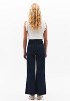 Bayan Lacivert Ultra Yüksek Bel Wide-Leg Pantolon