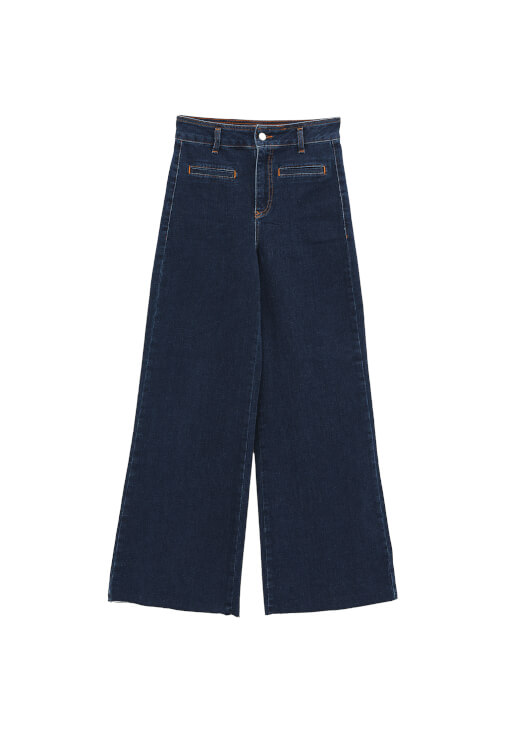 Wide-Leg Denim Pantolon ve Yün Karışımlı Ceket Kombini