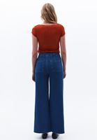 Bayan Mavi Ultra Yüksek Bel Wide-Leg Pantolon