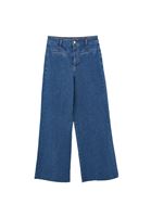 Bayan Mavi Ultra Yüksek Bel Wide-Leg Pantolon