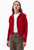 Bayan Kırmızı Yumuşak Dokulu Fermuarlı Hırka