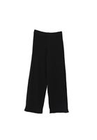 Bayan Siyah Yüksek Bel Wide-Leg Triko Pantolon